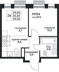 Квартира  75687 этажа 12 секции 1 дома 332