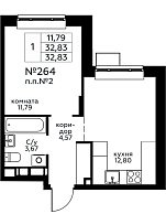 Квартира  77107 этажа 22 секции 1 дома 301