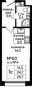 Квартира  53646 этажа 5 секции 1 дома 205