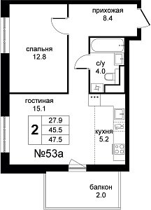 Квартира  80255 этажа 8 секции A дома 251