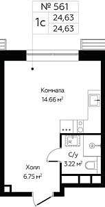 Квартира  70384 этажа 11 секции 4 дома 358