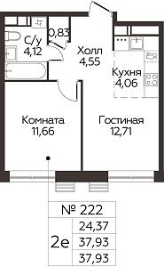 Квартира  65981 этажа 24 секции 1 дома 352