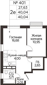 Квартира  71158 этажа 17 секции 3 дома 366