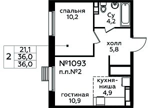 Квартира  68180 этажа 15 секции 10 дома 354