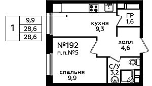 Квартира  61842 этажа 13 секции 3 дома 315