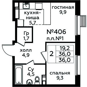 Квартира  67493 этажа 7 секции 5 дома 354