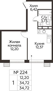 Квартира  70981 этажа 24 секции 1 дома 366