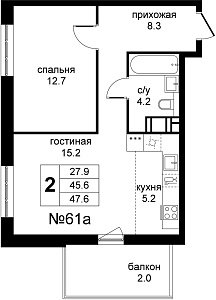 Квартира  80248 этажа 9 секции A дома 213