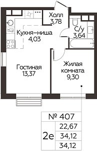 Квартира  71164 этажа 18 секции 3 дома 366