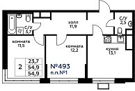 Квартира  62607 этажа 20 секции 1 дома 253