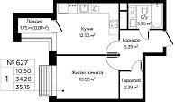 Квартира  74153 этажа 16 секции В дома 379