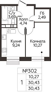 Квартира  66061 этажа 6 секции 3 дома 352