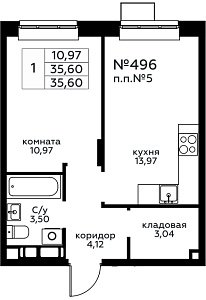 Квартира  76671 этажа 20 секции 2 дома 299