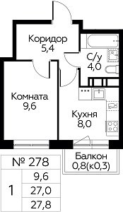 Квартира  64268 этажа 12 секции 4 дома 344