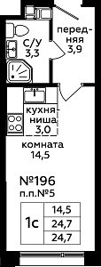 Квартира  53782 этажа 10 секции 1 дома 205