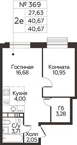 Квартира  66128 этажа 15 секции 3 дома 352