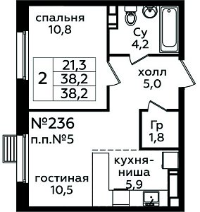 Планировка  67323 этажа 6 секции 4 дома 354